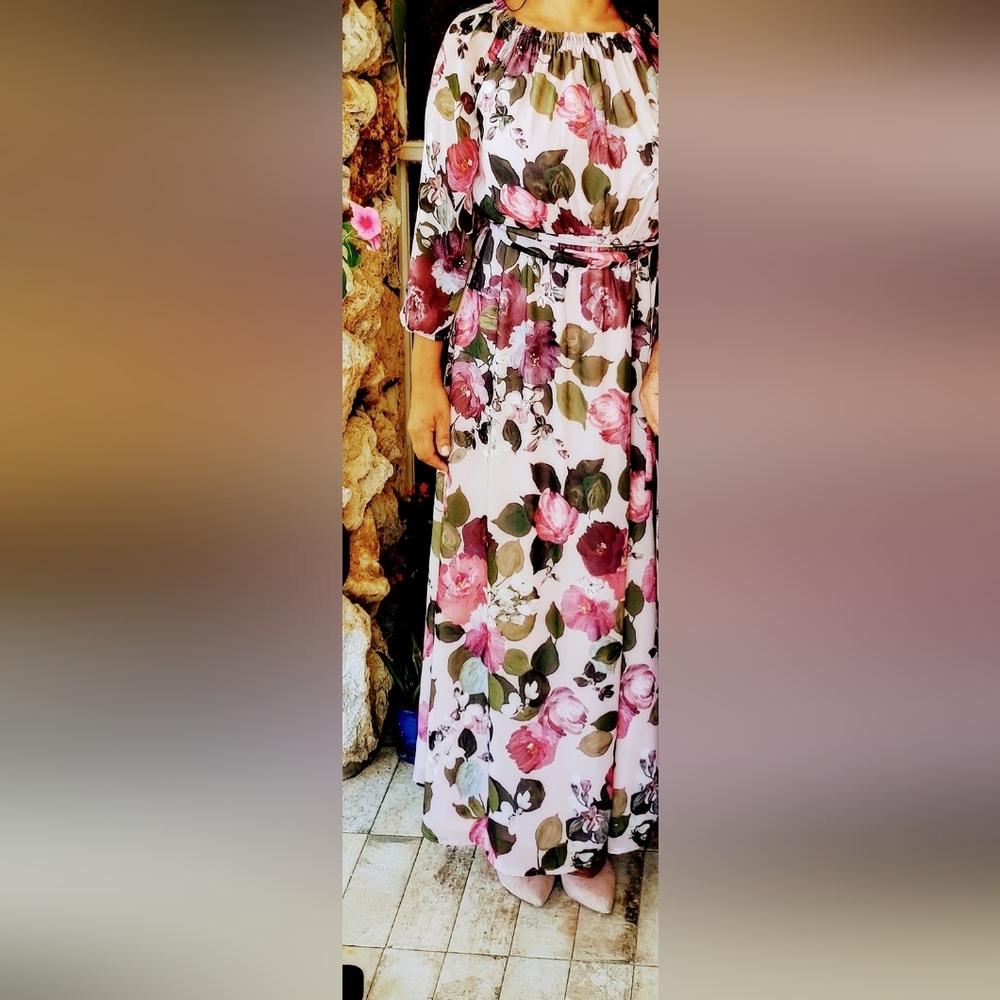INC International Concepts Beautiful Floaty Fabric Floral Pink Dress. - Picture 5 of 5